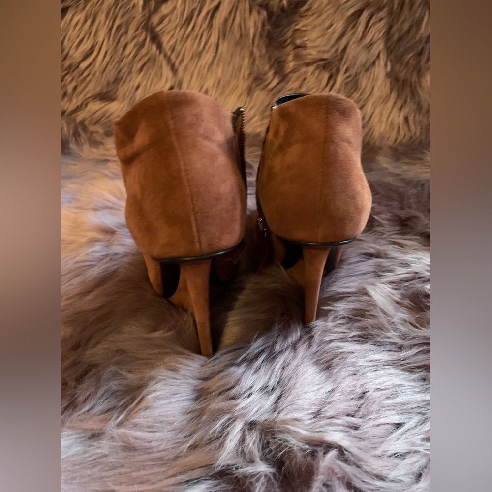 Giuseppe Zanotti Suede Ankle Wedge Bootie Boot Rust/Brown Size 37/7 - Picture 4 of 5
